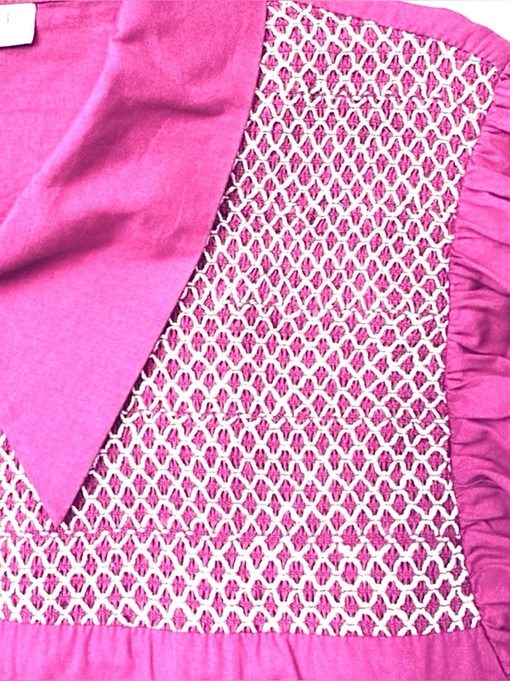 LaRoque Shirt Dress Pink Cotton Tiered Mini Lace Trim Size XL NWT Scout - Picture 4 of 9